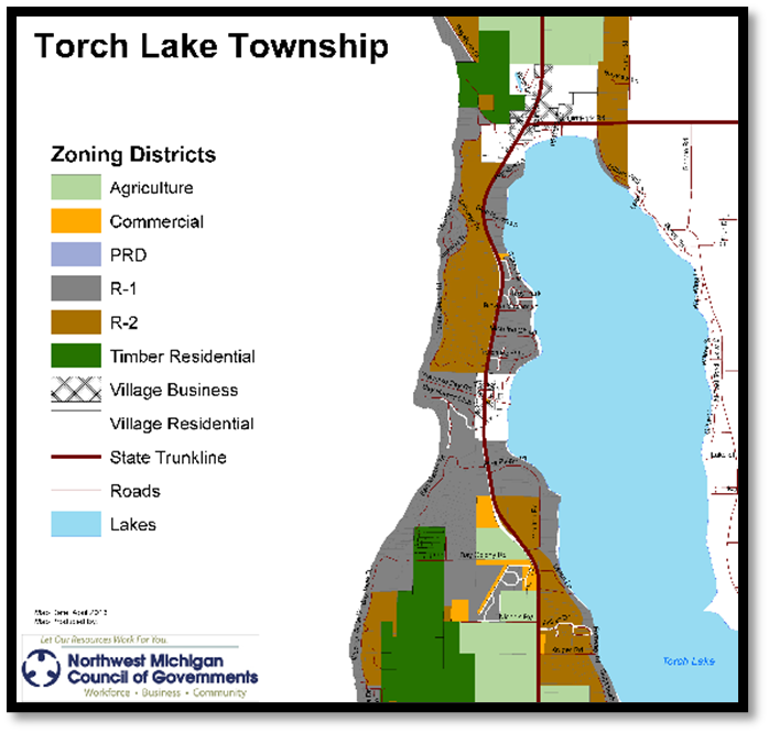 zoning map of Torch Lake Township